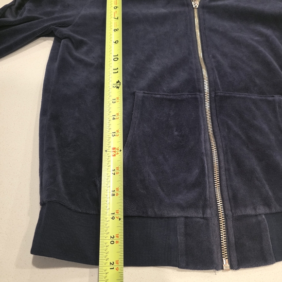 Victoria’s Secret Velour Zip Up Jacket XS Navy Blue Cozy Lounge - Picture 8 of 8